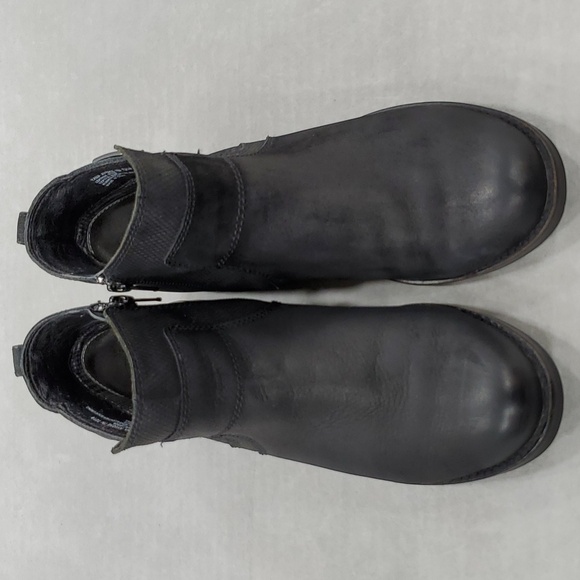 Abeo Yana booties women's 7N black Nubuck leather snake print detail buckle - Picture 3 of 11